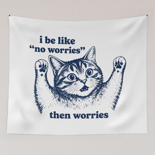 Item preview, Worried Cat With Raised Paws and Quote designed and sold by DorikoKazan.