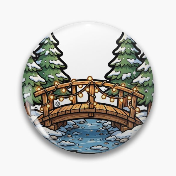 Item preview, Snowy Bridge Lights Sticker — Winter Gift designed and sold by TMS-Studio.