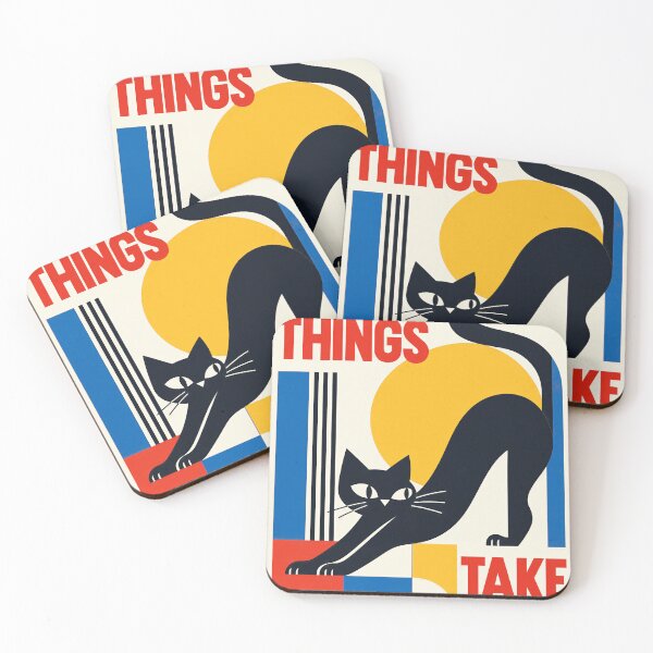 Item preview, Black Cat Geometric Poster – Mid Century Modern designed and sold by Timegraf.