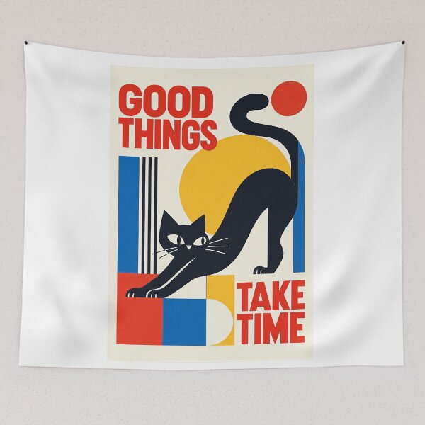 Item preview, Black Cat Geometric Poster – Mid Century Modern designed and sold by Timegraf.