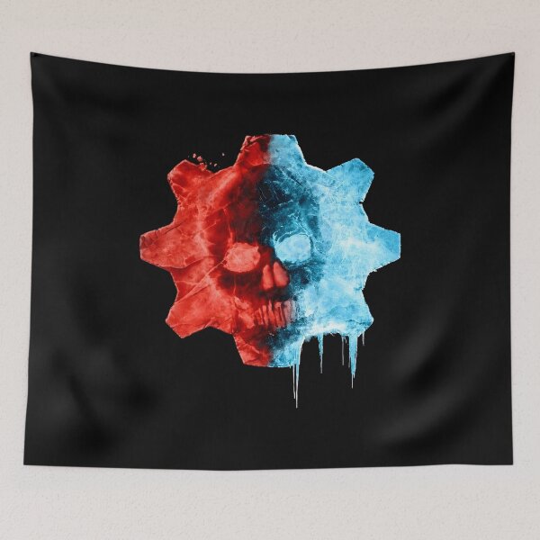 Item preview, Gears of Wars Skull Fire Ice Emblem designed and sold by Lucinda--Power.
