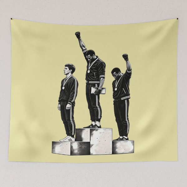 Item preview, Halftone Olympic Podium Protest designed and sold by lcnsdjstrtry.