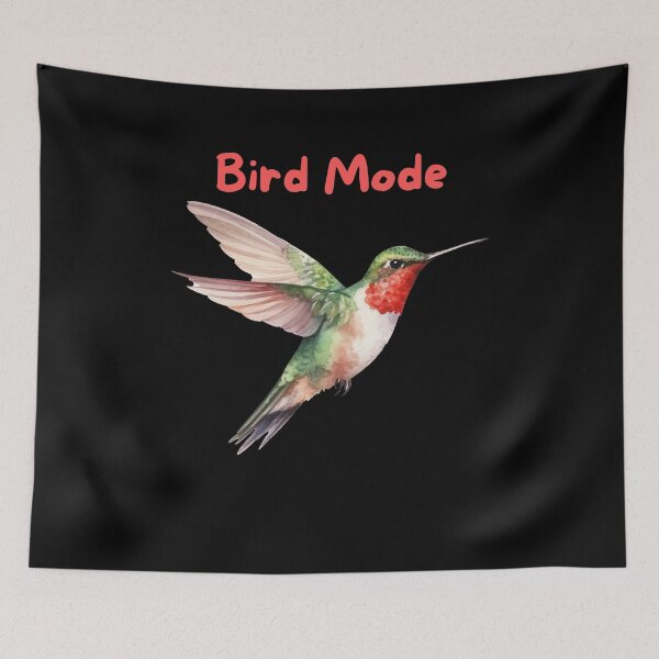 Item preview, Bird Mode - Humming Bird Watercolor Doodle designed and sold by ZenReiArt.