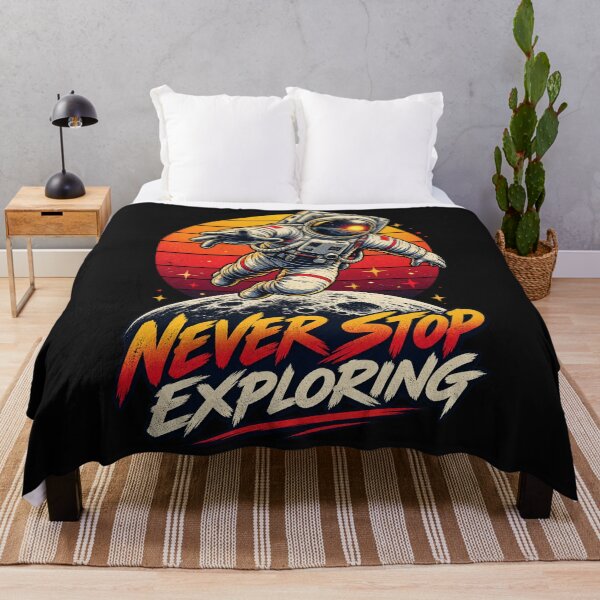 Item preview, Never Stop Exploring Retro Astronaut Moon Space designed and sold by wanado.