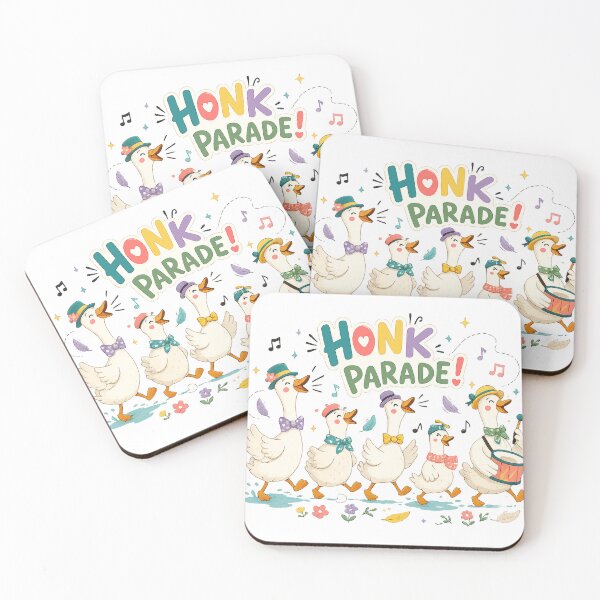 Item preview, Honk Parade Cute Funny Geese Marching Band Kawaii Goose Art designed and sold by inkoutninja.