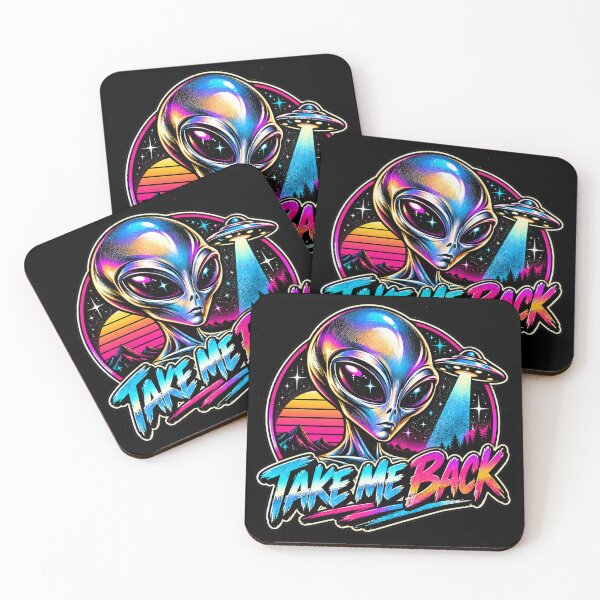 Item preview, Take Me Back Retro Alien Synthwave Sunset UFO designed and sold by wanado.