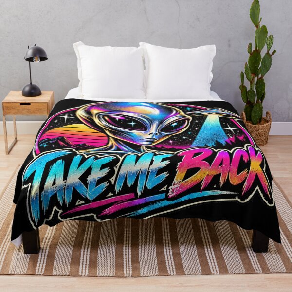 Item preview, Take Me Back Retro Alien Synthwave Sunset UFO designed and sold by wanado.