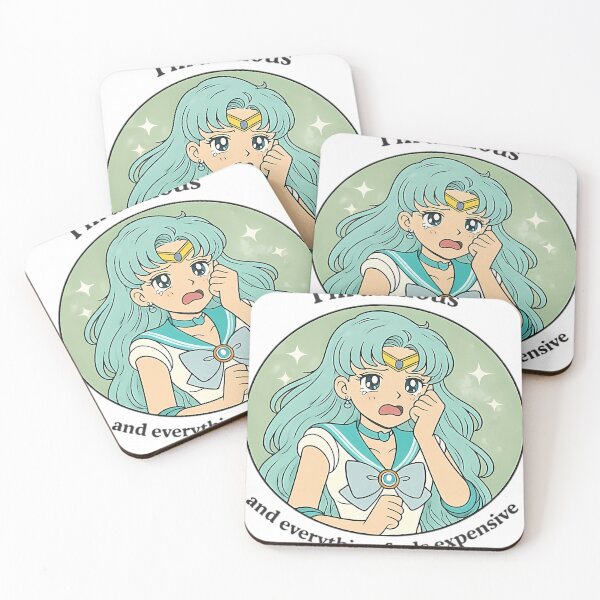 Item preview, Im Anxious And Everything Feels Expensive  Retro Anime Pastel Mental Health Meme Sailor Moon designed and sold by SkyeWater.