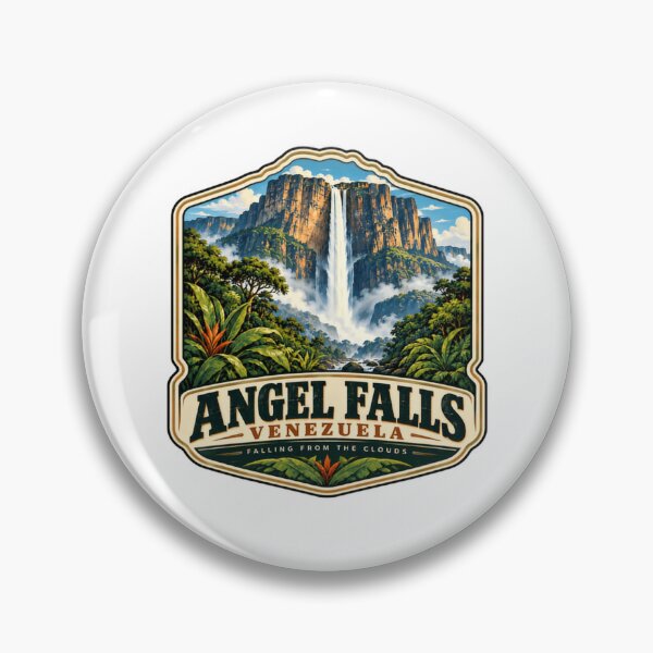 Item preview, Angel Falls Venezuela Falling From The Clouds Travel South America Landmark designed and sold by ManilStuck237.