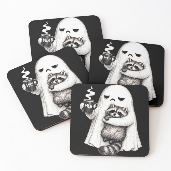 Item preview, Halloween Spooky Ghost Raccoon Funny Introvert Coffee Lover designed and sold by Bob Meme Life.