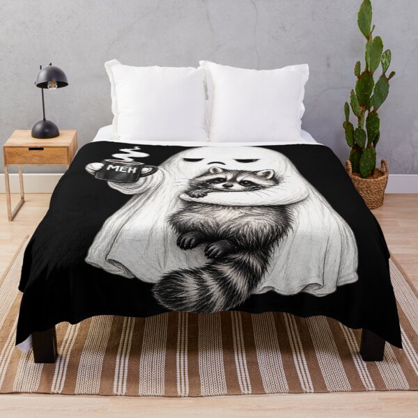 Item preview, Halloween Spooky Ghost Raccoon Funny Introvert Coffee Lover designed and sold by Bob Meme Life.