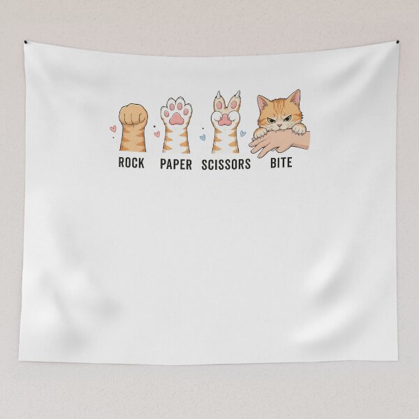 Item preview, Rock Paper Scissors Bite Funny Cat designed and sold by Hedoraxe.