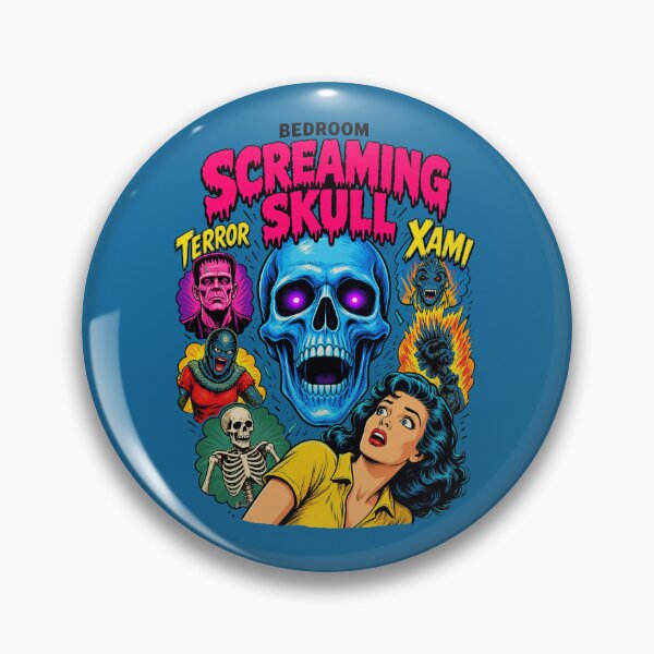 Item preview, Screaming Skull Terror Retro Horror Poster designed and sold by TheDArt.