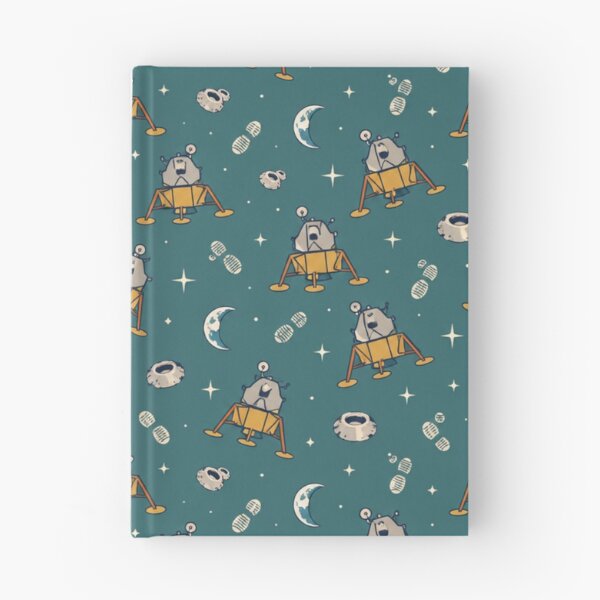 Item preview, Lunar Lander Pattern | Retro Space Race Moon Landing Module with Craters and Boot Prints designed and sold by NominalSystems.