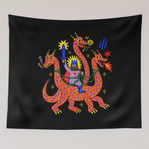 Item preview, Knight Riding a Three Headed Orange Dragon designed and sold by NguboNorento.