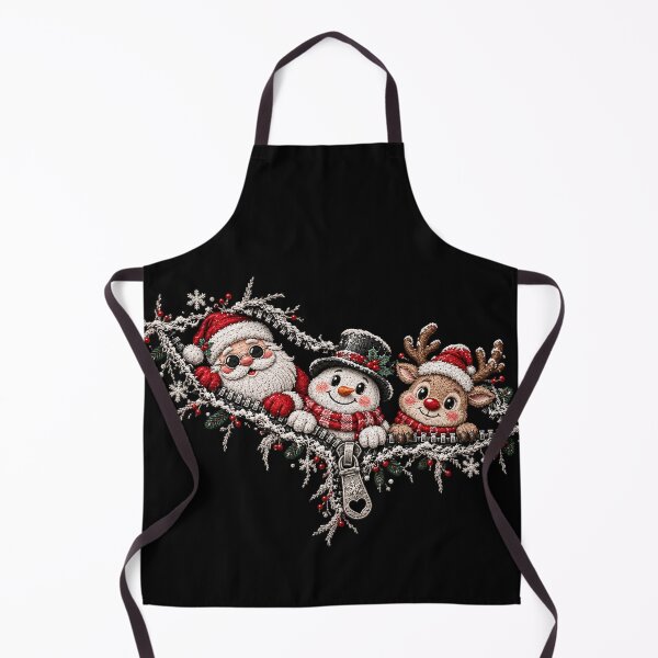 Item preview, Santa Snowman and Reindeer Peeking Through Zipper designed and sold by NguboNorento.