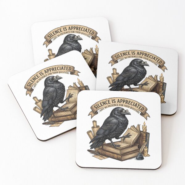 Item preview, Cursed With Knowledge Arcane Crow Librarian Vintage Woodcut Sticker designed and sold by Thuzito.