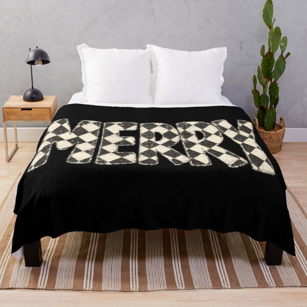 Item preview, Merry Christmas Distressed Black and White Checks designed and sold by NguboNorento.
