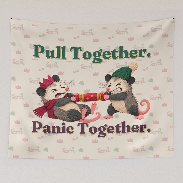 Item preview, Pull Together, Panic Together - Funny Christmas Animal Duo designed and sold by SandboxMashery.