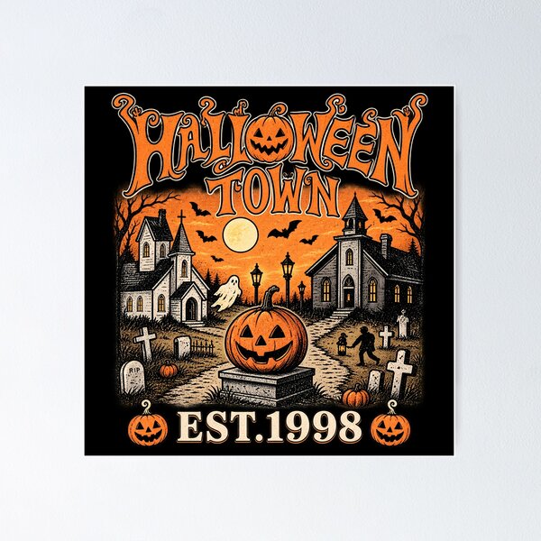 Item preview, Halloweentown Est 1998 Vintage 90s Style, Retro Halloween University Spooky designed and sold by Bob Meme Life.