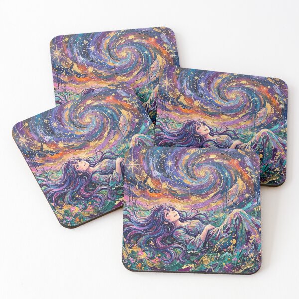 Item preview, Anime Girl Under Starry Sky Expressionist designed and sold by JonelleTshirts.
