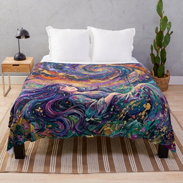 Item preview, Anime Girl Under Starry Sky Expressionist designed and sold by JonelleTshirts.