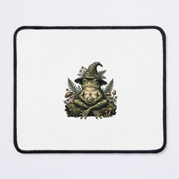 Item preview, Pondering My Life Choices Botanical Wizard Frog Vintage Woodcut Sticker - pt2 designed and sold by Thuzito.