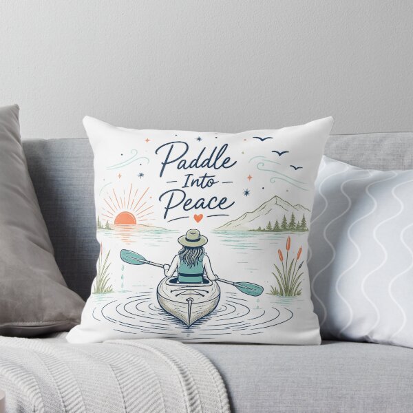 Item preview, Kayaking Adventure Sunset Lake Nature Lover Art Paddle Into Peace  designed and sold by inkoutninja.