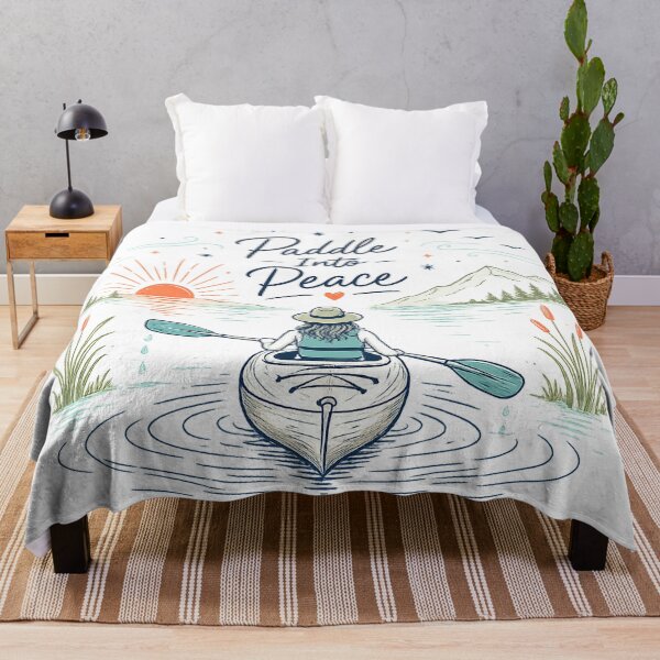 Item preview, Kayaking Adventure Sunset Lake Nature Lover Art Paddle Into Peace  designed and sold by inkoutninja.