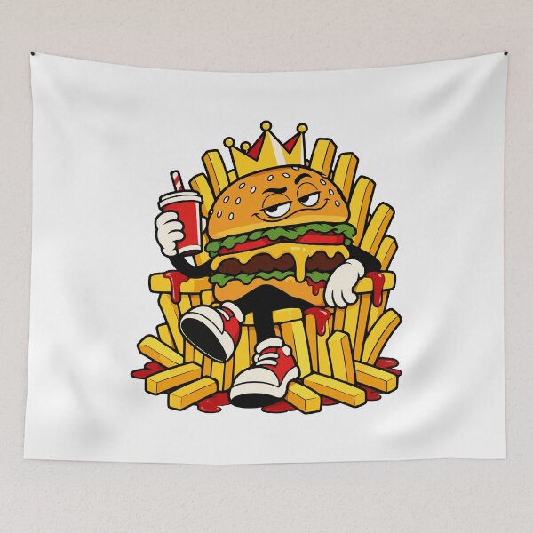 Item preview, The Burger Overlord – Funny Cheeseburger King designed and sold by therockstuff.