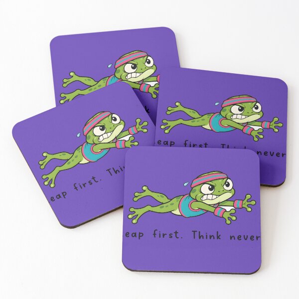 Item preview, Leap First Think Never Funny Athletic Frog designed and sold by LabFish Creations.