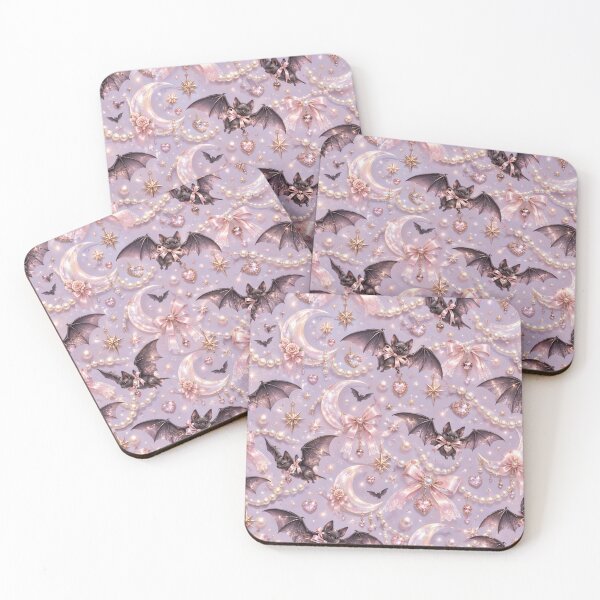 Item preview, Whimsical Bats and Crescent Moons designed and sold by purplesensation.