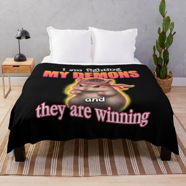 Item preview, I'm fighting my demons and they are winning word art meme designed and sold by LeonaTeeArt.