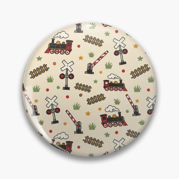 Item preview, Railroad Crossing Pattern | Vintage Crossing Signals, Gates, Steam Locomotives and Track designed and sold by NominalSystems.