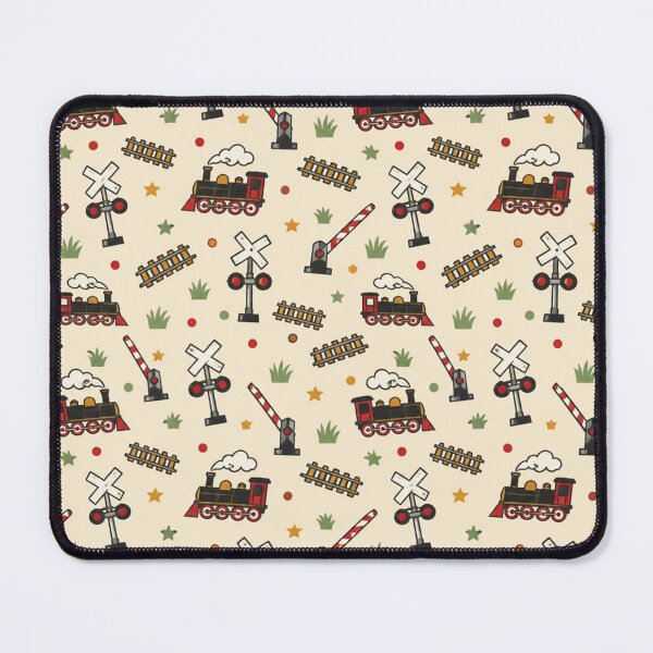 Item preview, Railroad Crossing Pattern | Vintage Crossing Signals, Gates, Steam Locomotives and Track designed and sold by NominalSystems.