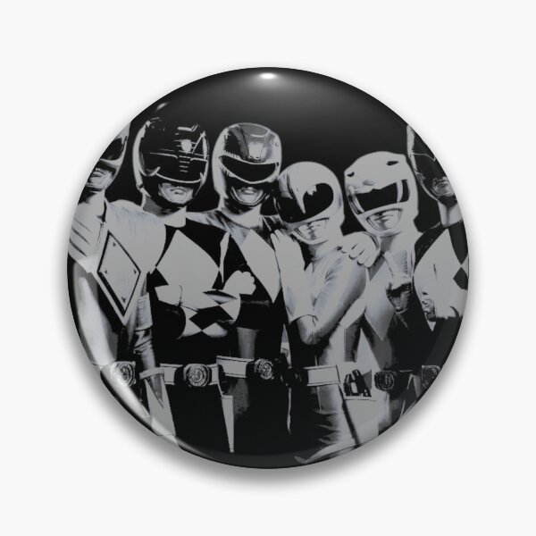 Item preview, Mighty Morphin Power Rangers Classic Team Black and White Retro Graphic designed and sold by RahniNM.