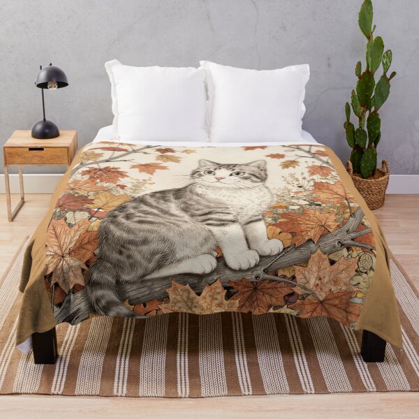 Item preview, Cute Cat on a Tree Branch in Autumn designed and sold by Wiss2Arts.