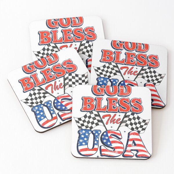Item preview, God Bless The USA Checkered Flag Poster designed and sold by Matinez Pink.