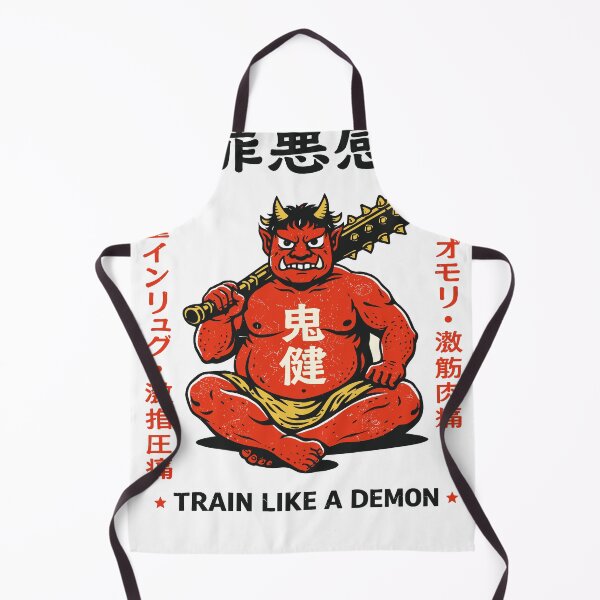 Item preview, Train Like A Demon Japanese Red Oni Gym Poster designed and sold by Matinez Pink.