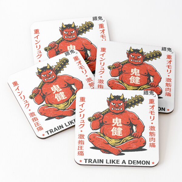 Item preview, Train Like A Demon Japanese Red Oni Gym Poster designed and sold by Matinez Pink.