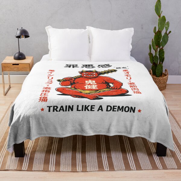 Item preview, Train Like A Demon Japanese Red Oni Gym Poster designed and sold by Matinez Pink.