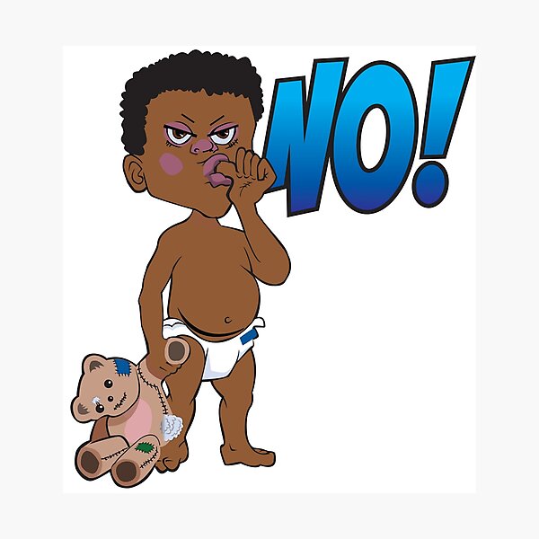 Item preview, Angry black toddler saying "NO!" designed and sold by Lobo-36.