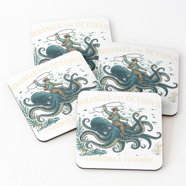 Item preview, Wrangle The Octopus Undersea Cowboy Poster designed and sold by Matinez Pink.