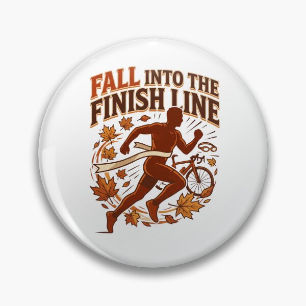 Item preview, Fall Into the Finish Line – Autumn Triathlon Running Design designed and sold by Triathlongram.