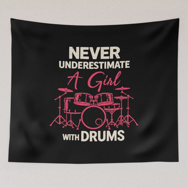 Item preview, drummer girl drums designed and sold by kiakuki.