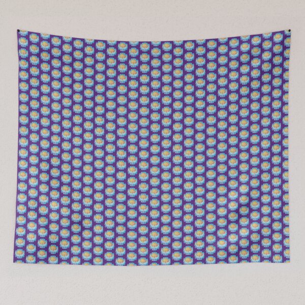 Item preview, Beautiful hand design with yellow Lotus background colour blue designed and sold by VeenaArtStudio.
