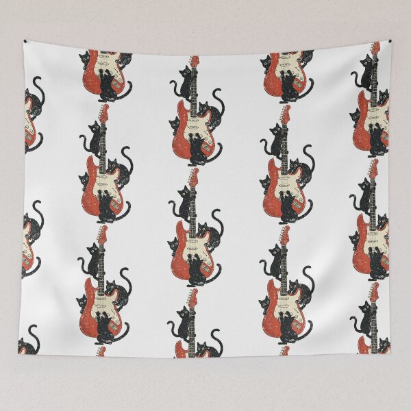 Item preview, Black Cats on Guitar designed and sold by Nacho Average Designs.