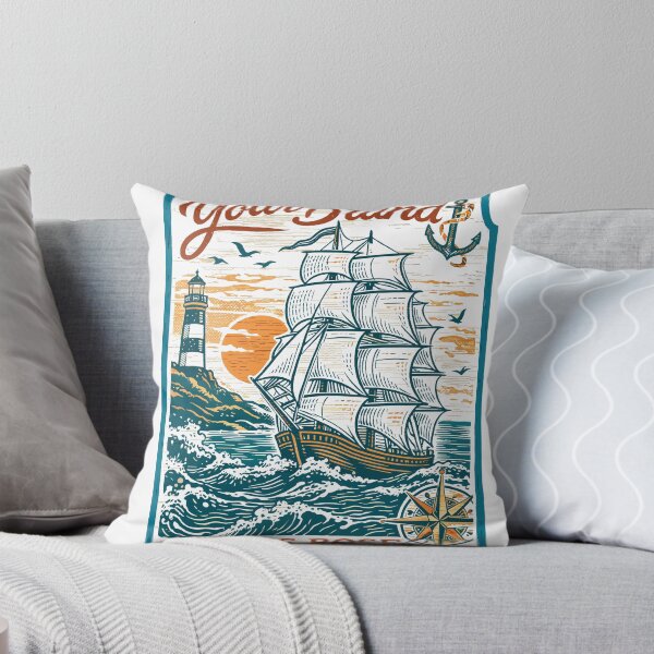 Item preview, Sailing Ship Lighthouse Ocean Wave Poster designed and sold by Matinez Pink.