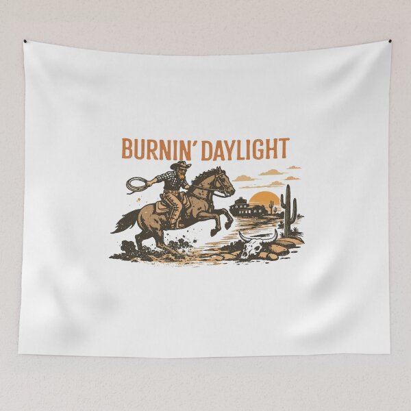 Item preview, Burnin' Daylight Galloping Cowboy Poster designed and sold by Matinez Pink.