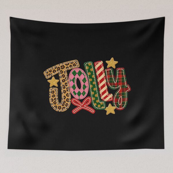Item preview, Jolly Patchwork Christmas Lettering with Gold Stars designed and sold by NgumohaLanke.